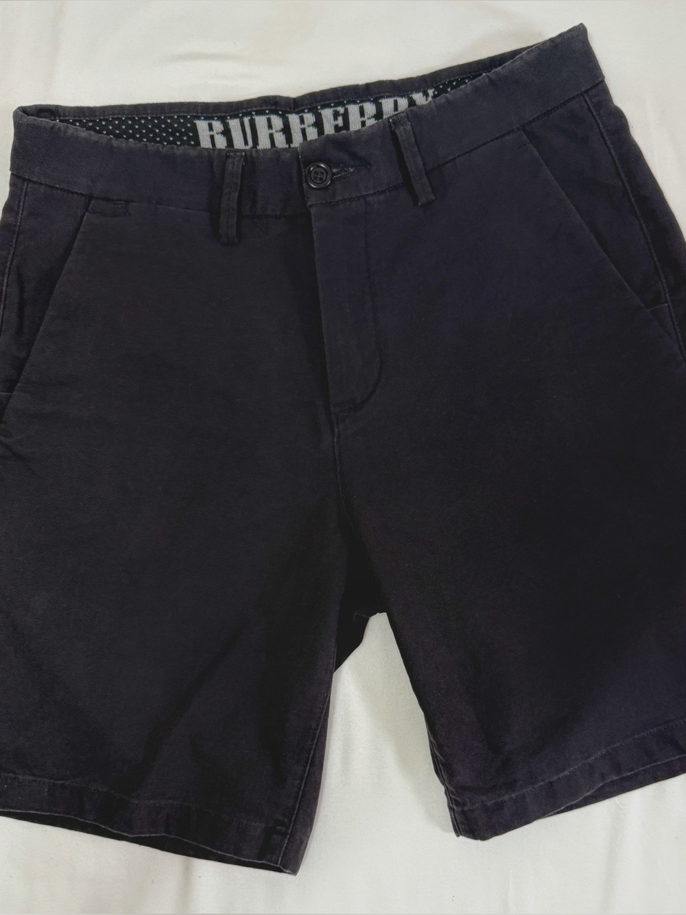 Burberry Men’s Black Cotton Chino Shorts Size 29 Luxury Designer Casual Golf